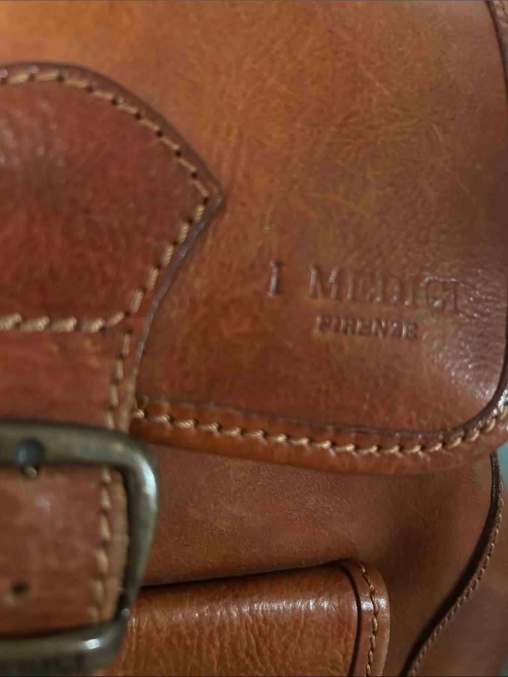 Italian Vintage Leather Backpack - Picture 2 of 11